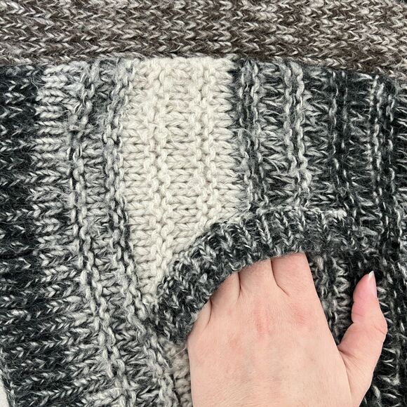 Wooden Ships Lagenlook Cardigan S/M Chunky Knit Striped Mohair Wool Open Front - Picture 7 of 13